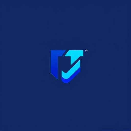 Diseño de logotipo minimalista en tonos azules para una empresa de tecnología llamada 'Tech Solutions'.