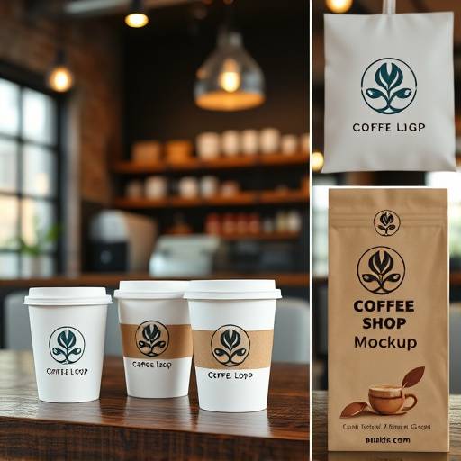 Imagen del logotipo de Café del Mundo y aplicaciones en tazas, empaques y publicidad.